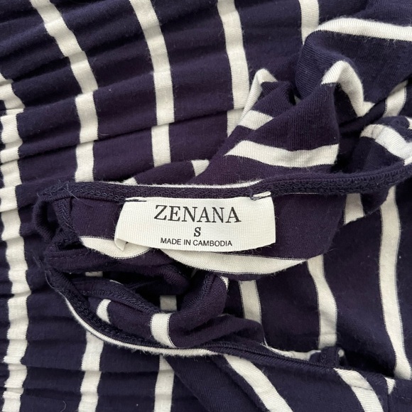 Zenana Outfitters Navy and White Striped Jumpsuit - Picture 5 of 5